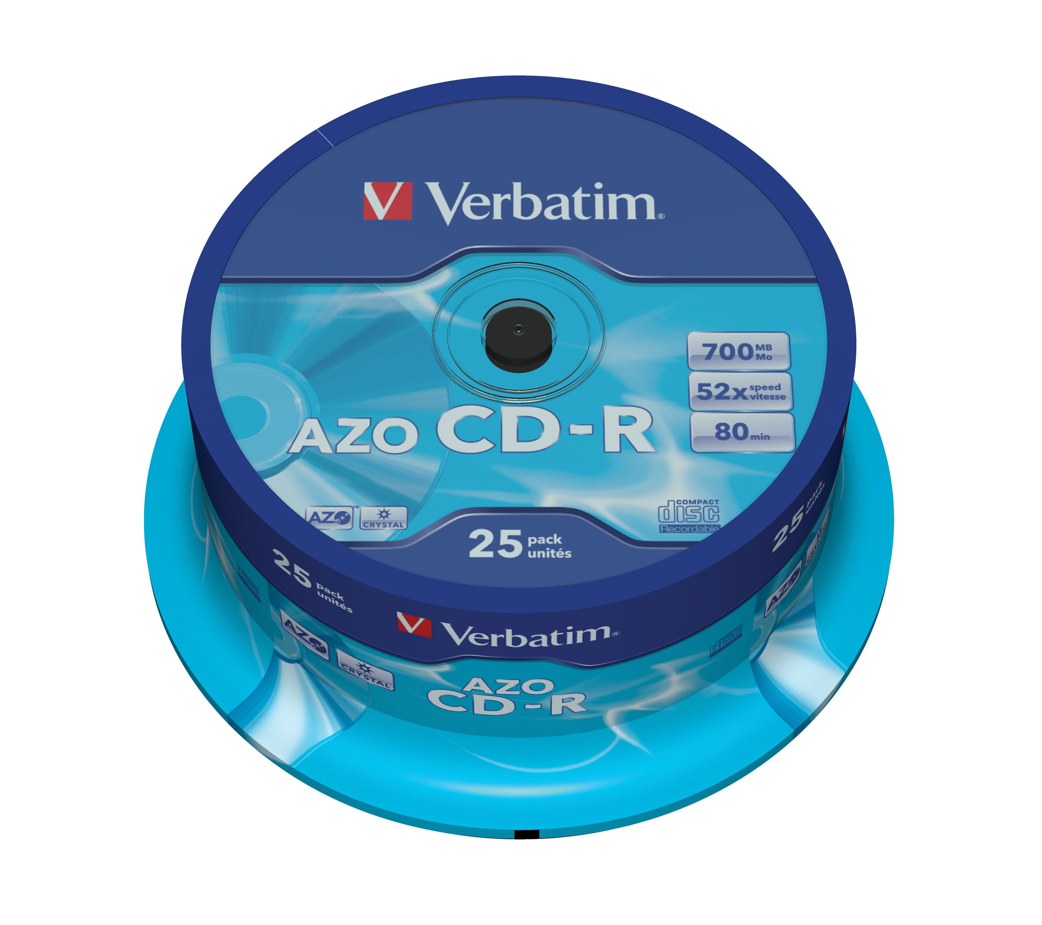 CD-R AZO Crystal 700 MB 25 pieza(s)