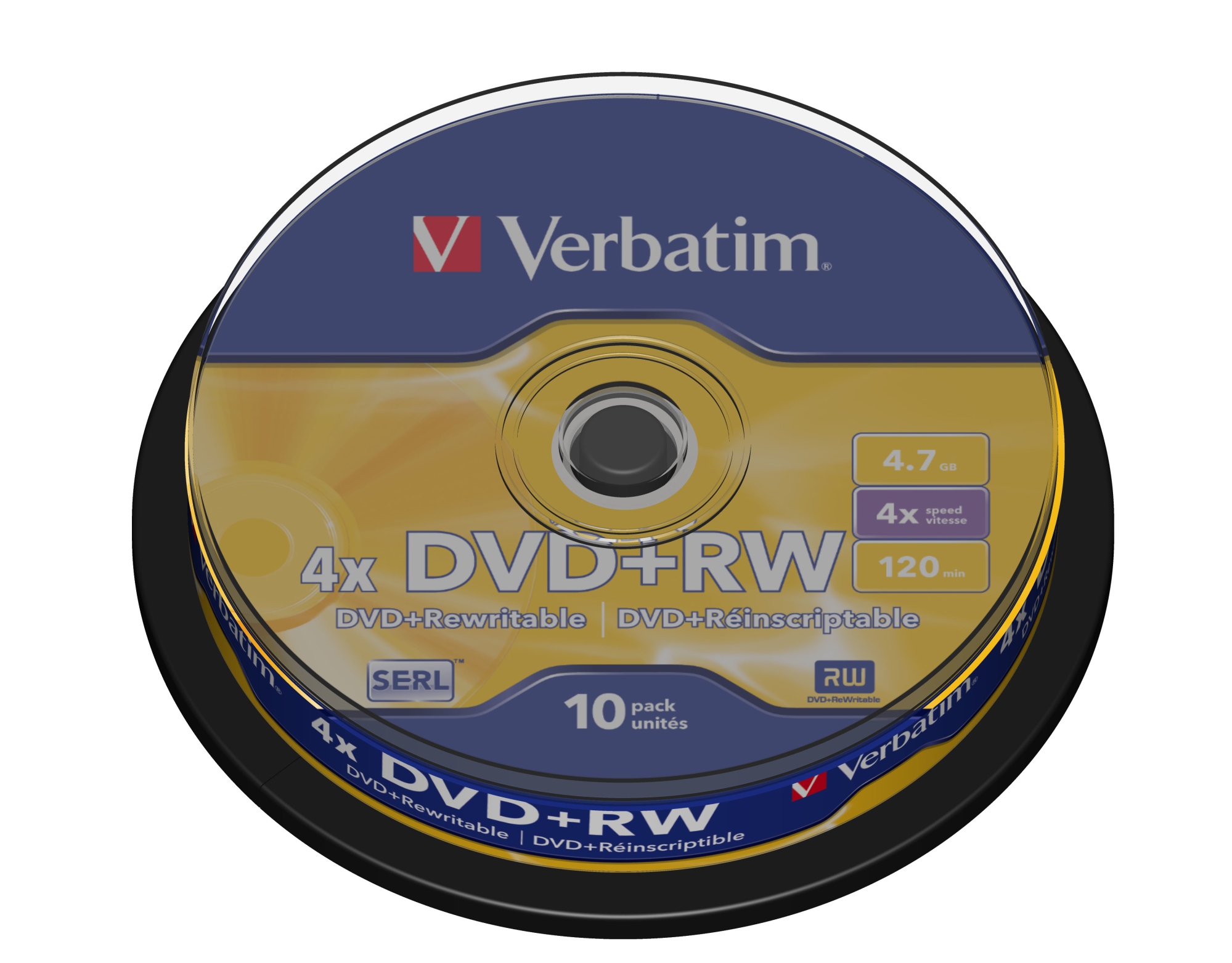 DVD+RW Matt Silver 4,7 GB 10 pieza(s)