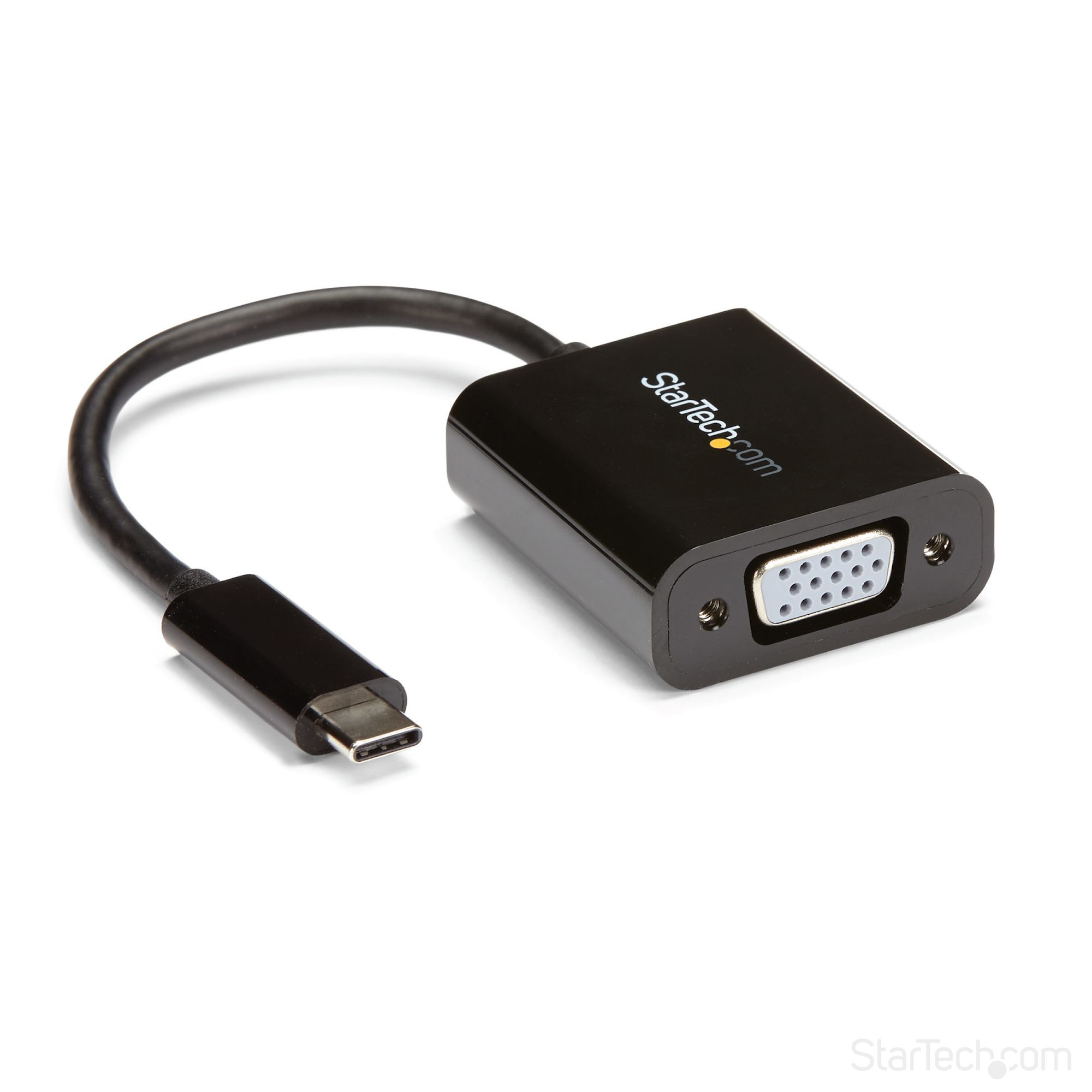 Adaptador USB C a VGA - Negro - 1080p - Convertidor de Vídeo para su MacBook Pro - Dongle de Pantalla USB Tipo C a VGA - Conversor USB Tipo C a VGA