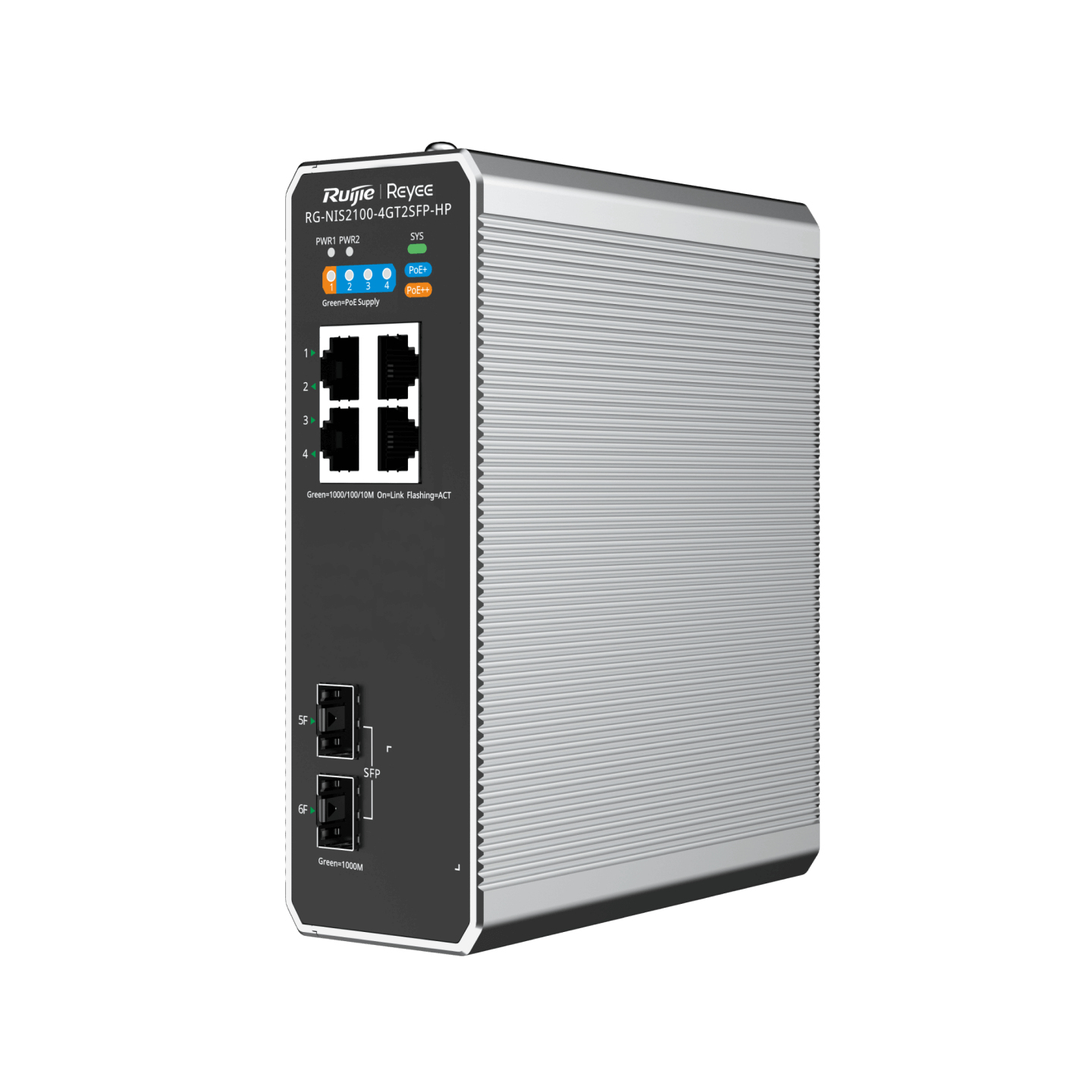 RG-NIS2100 Gestionado L2 Gigabit Ethernet (10/100/1000) Energía sobre Ethernet (PoE) Negro, Acero inoxidable