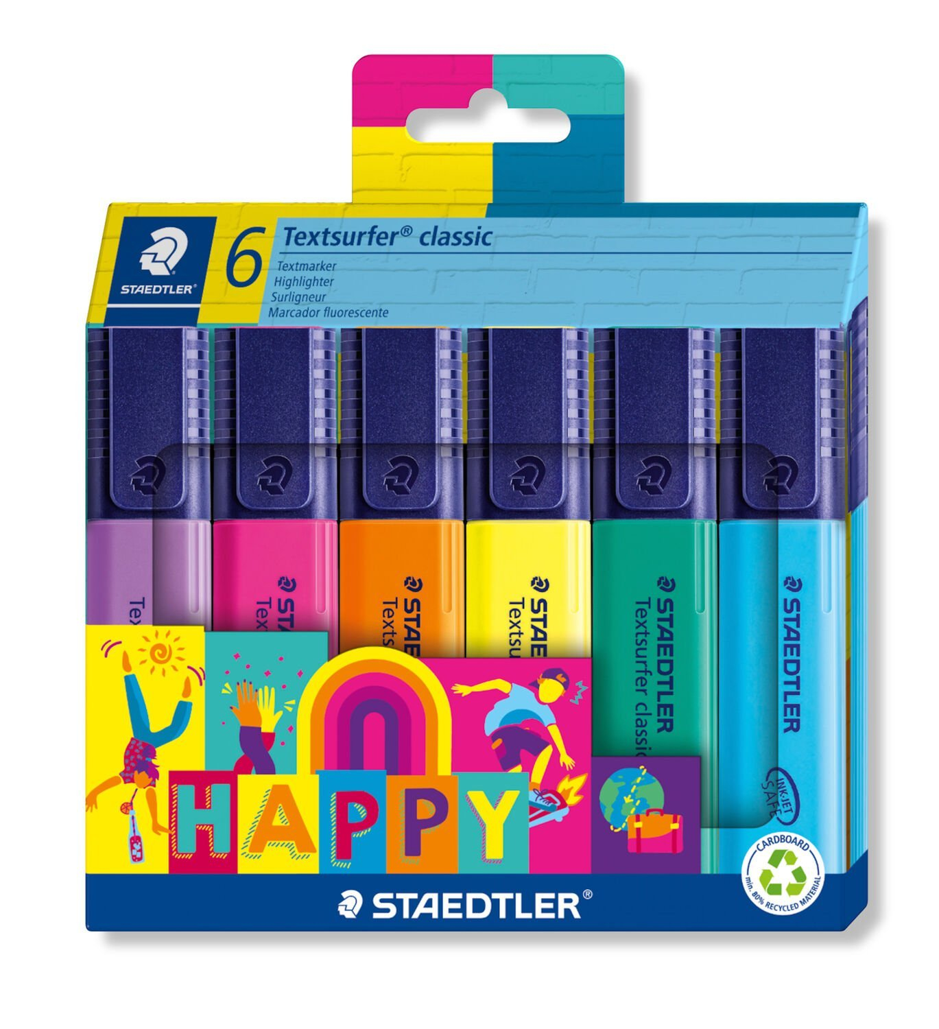 364 C6 HA marcador 6 pieza(s) Punta de cincel Azul, Verde, Naranja, Rosa, Violeta, Amarillo