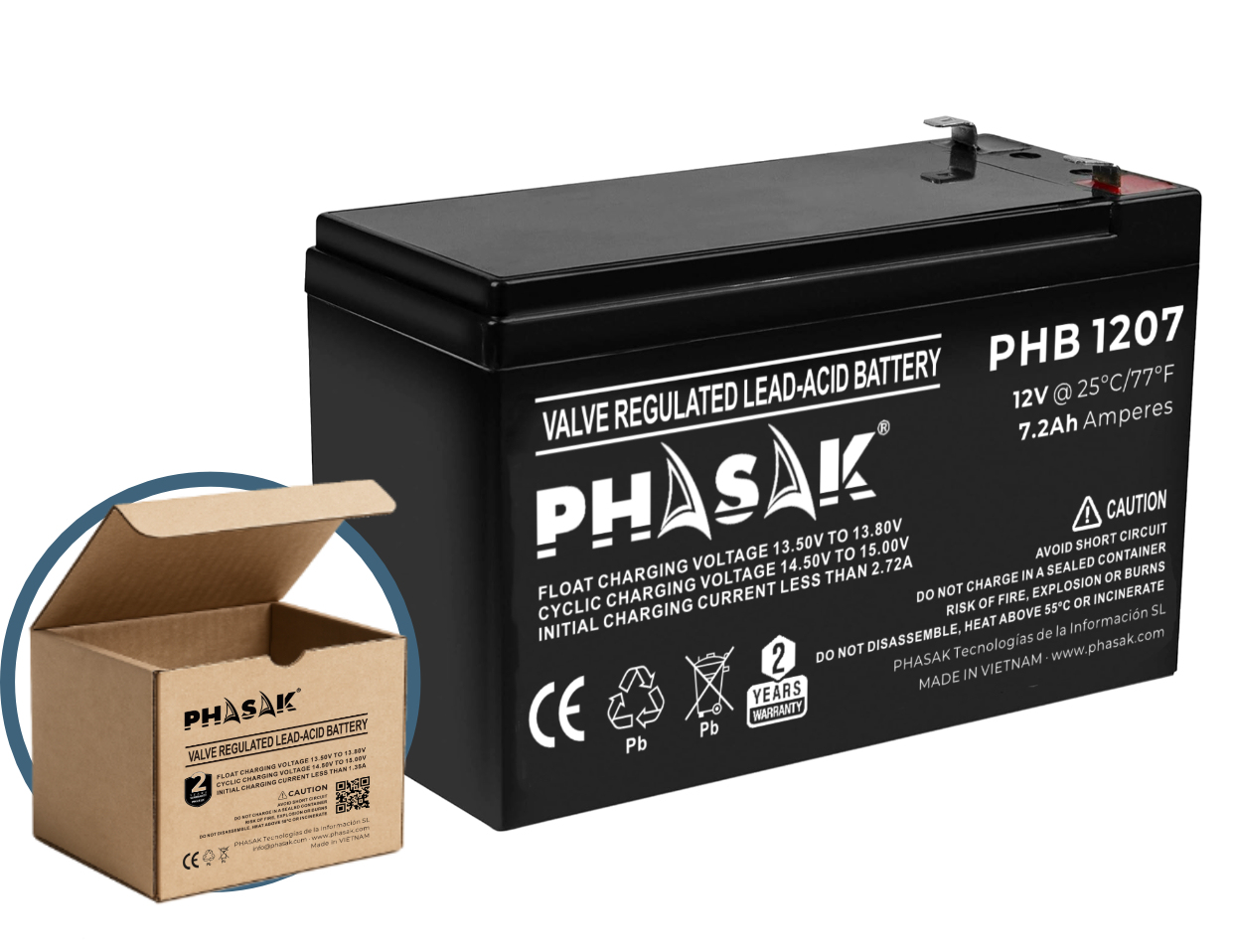 Batería 12V 7Ah - PHB 1207