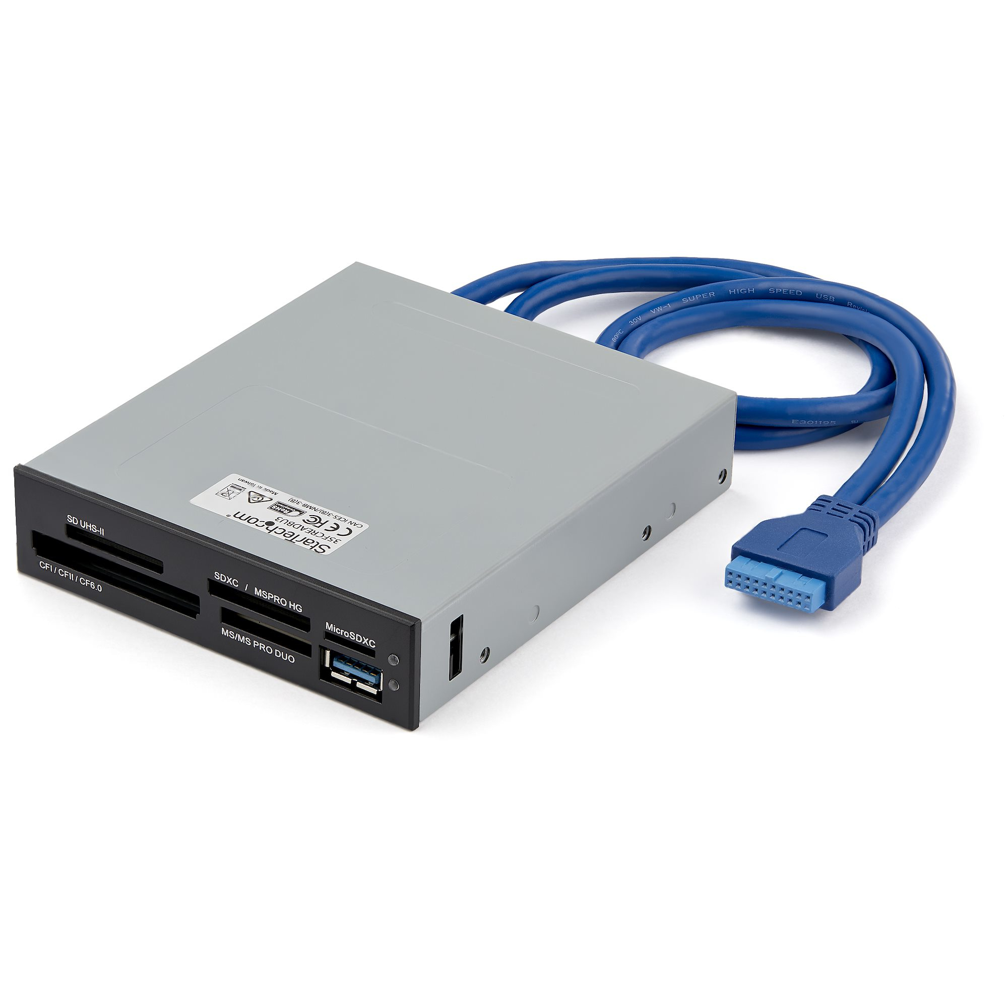Lector Interno USB 3.0 para Tarjetas Memoria Flash SD MicroSD MS CF con Soporte para UHS-II - Grabador de Tarjetas de Memoria SD/MicroSD/Memory Stick/Compact Flash