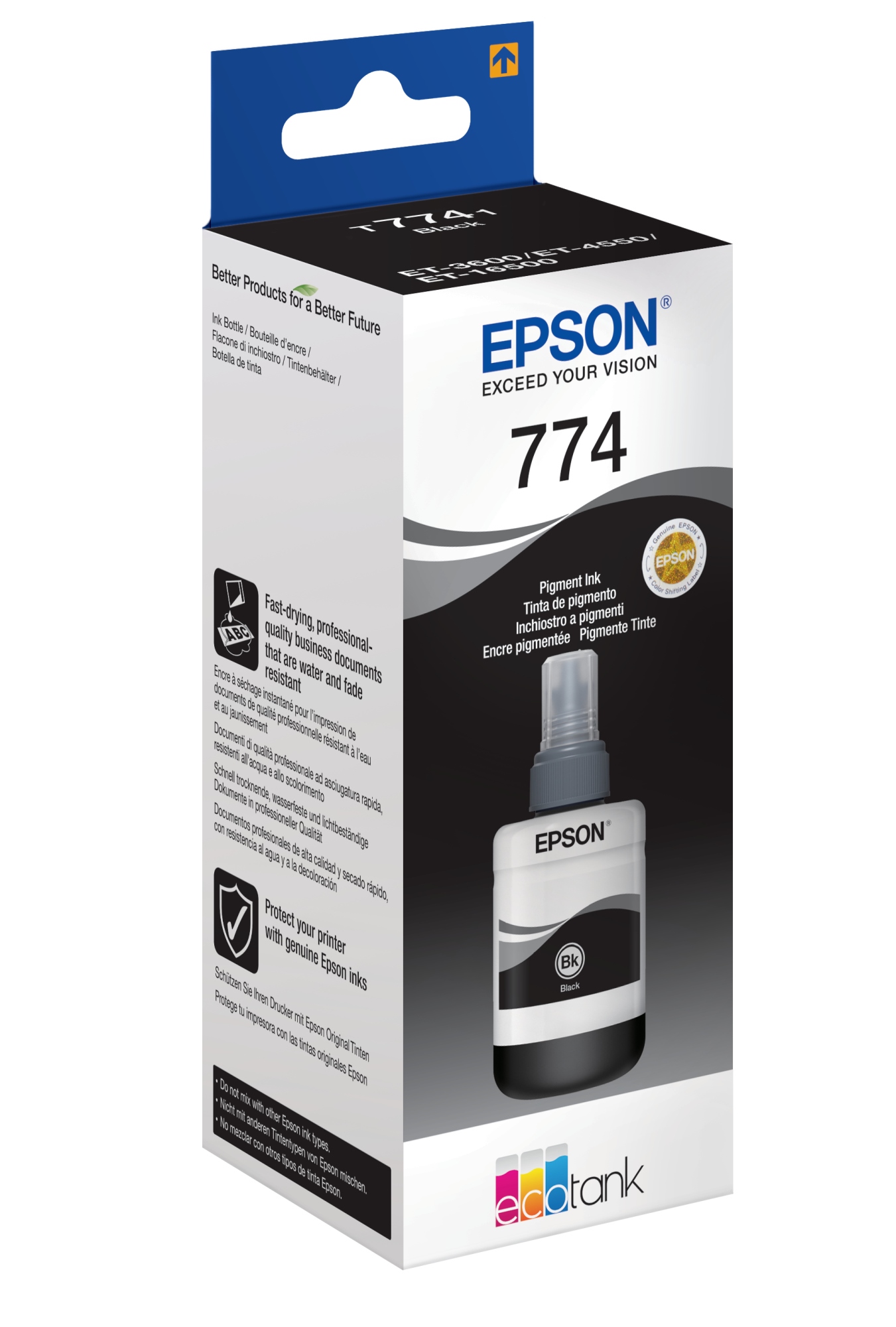 774 Botella de tinta negra de pigmento EcoTank