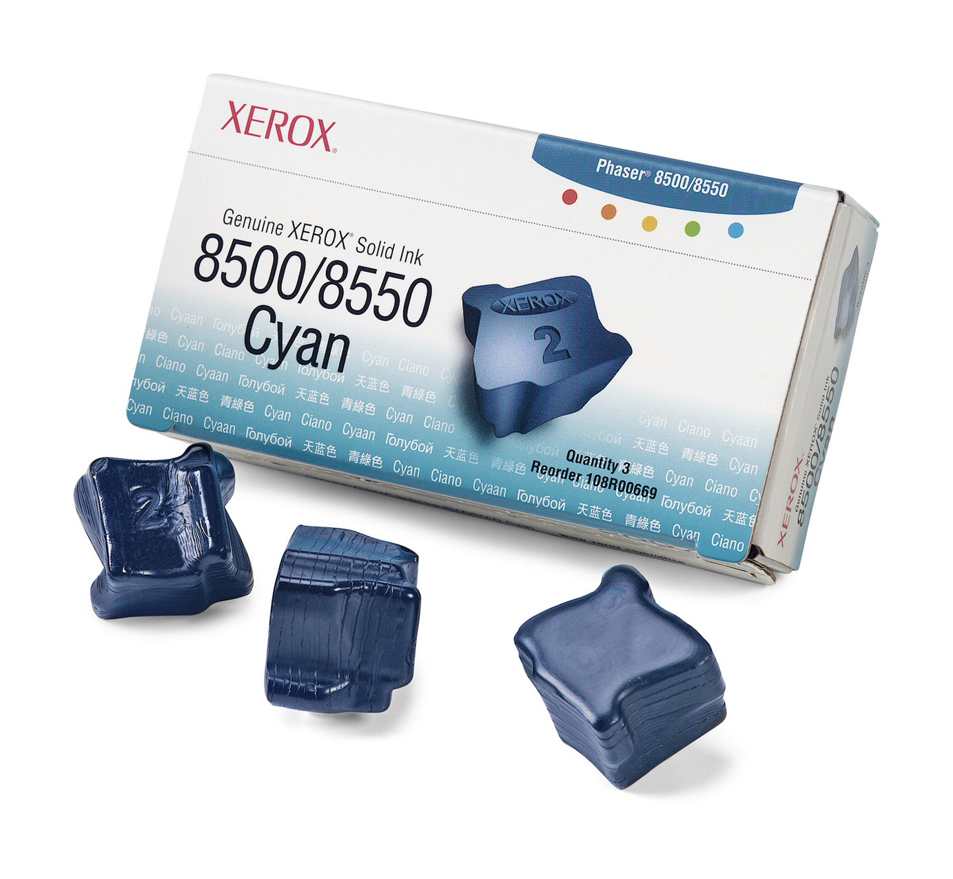 Tinta sólida cián de marca 8500/8550 (3 barras)