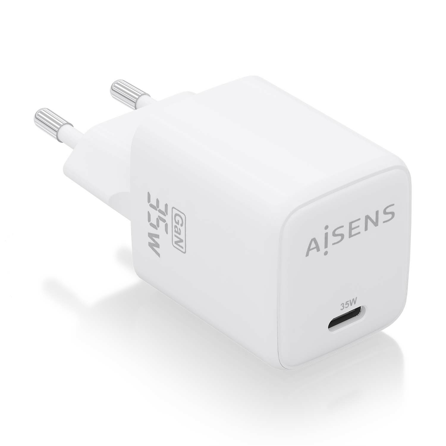Cargador GaN 35W, 1xUSB-C PD3.0 QC4.0, Blanco