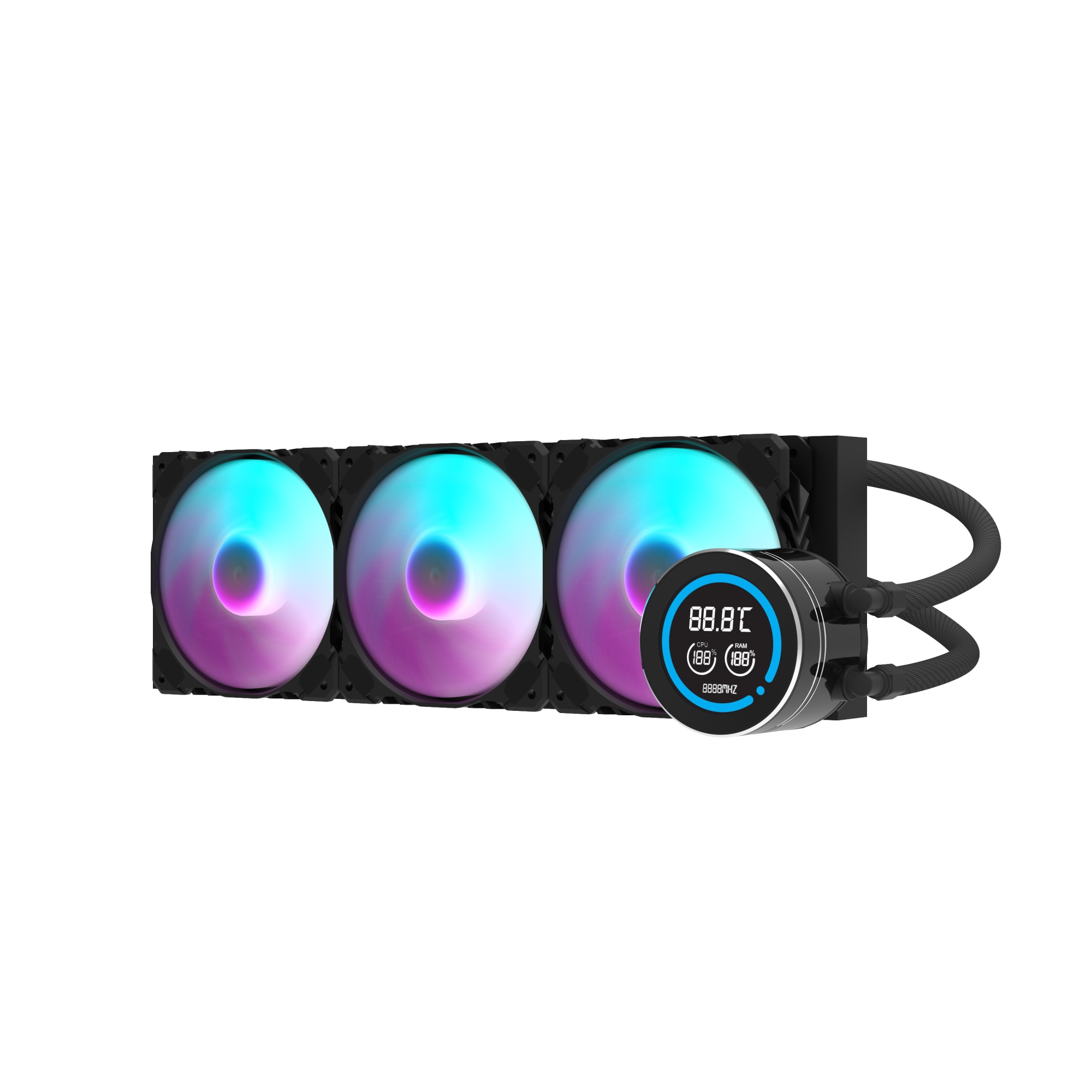 DW-DN360D-B-ES1 sistema de refrigeración para ordenador Carcasa del ordenador Sistema de refrigeración líquida todo en uno Negro