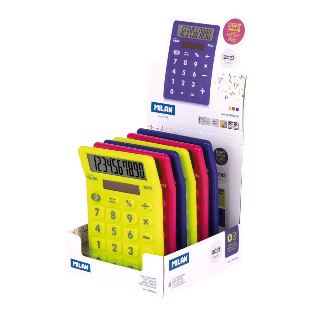 159906ACD calculadora Escritorio Calculadora básica Azul, Rosa, Amarillo