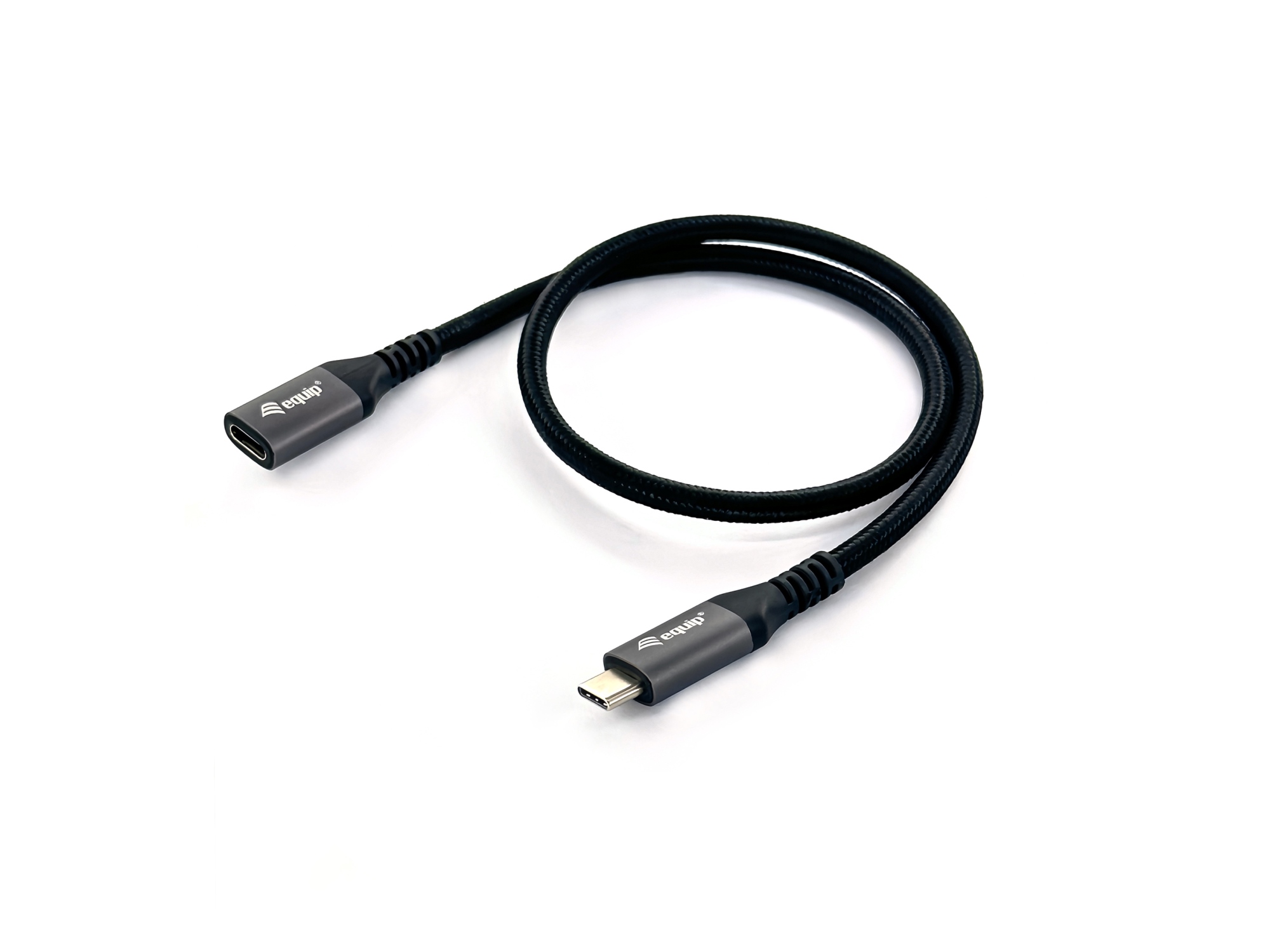 128370 Cable de extensión USB 3.2 Gen 2 C a C, M/F, 0,5m, 4K/60Hz, 10Gbps, Negro