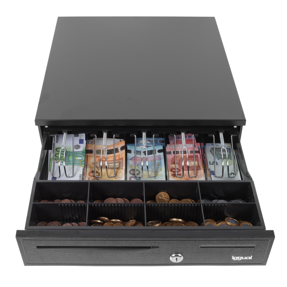 Cajón Portamonedas IRON-50 42cm 5+8 negro