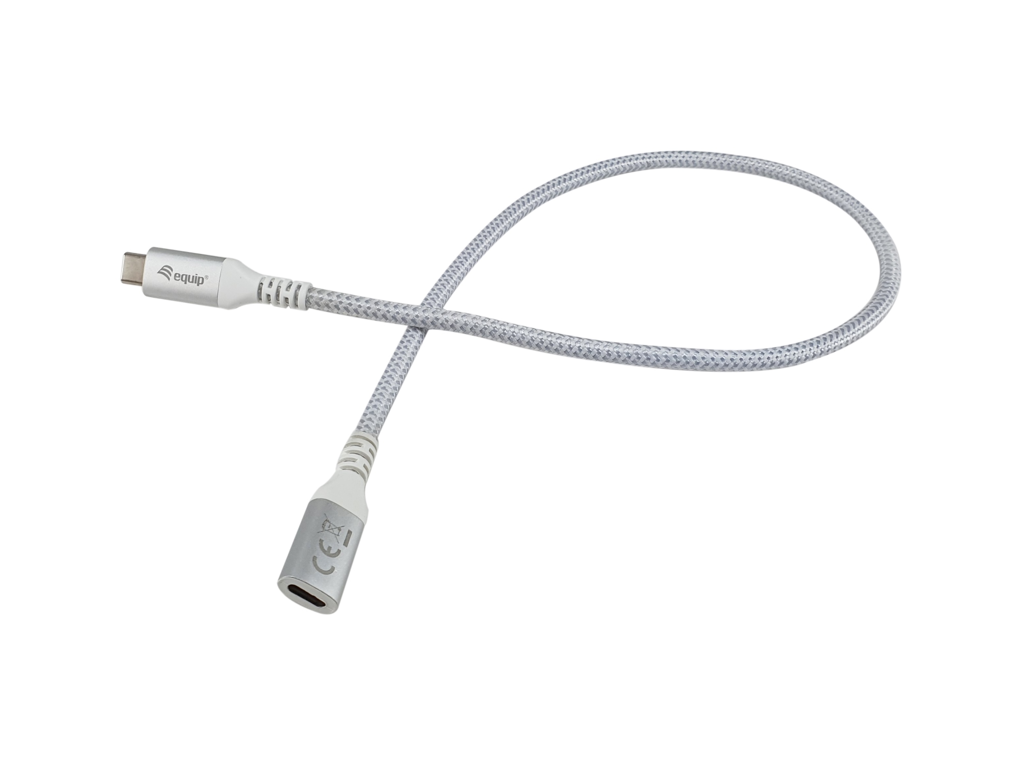 128375 Cable de extensión USB 3.2 Gen 2 C a C, 0,5m, M/F, 4K/60Hz, 10Gbps, Blanco