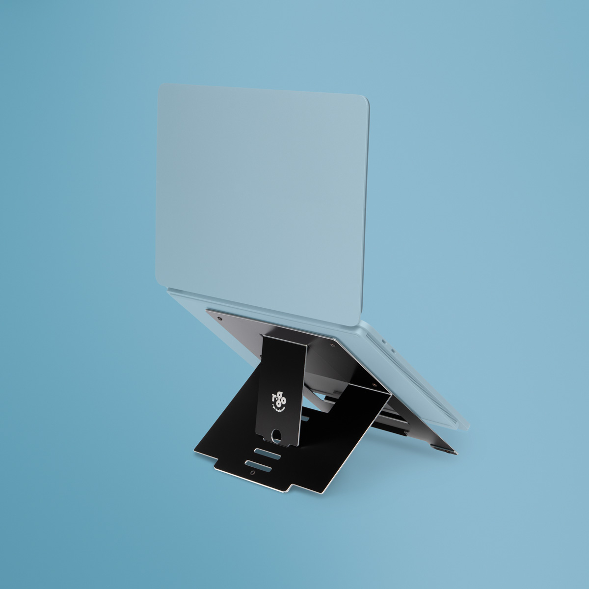 Soporte para portátil R-Go Riser Flexible, elevador plegable ajustable para portátil, ergonómico, aluminio Hylite, negro