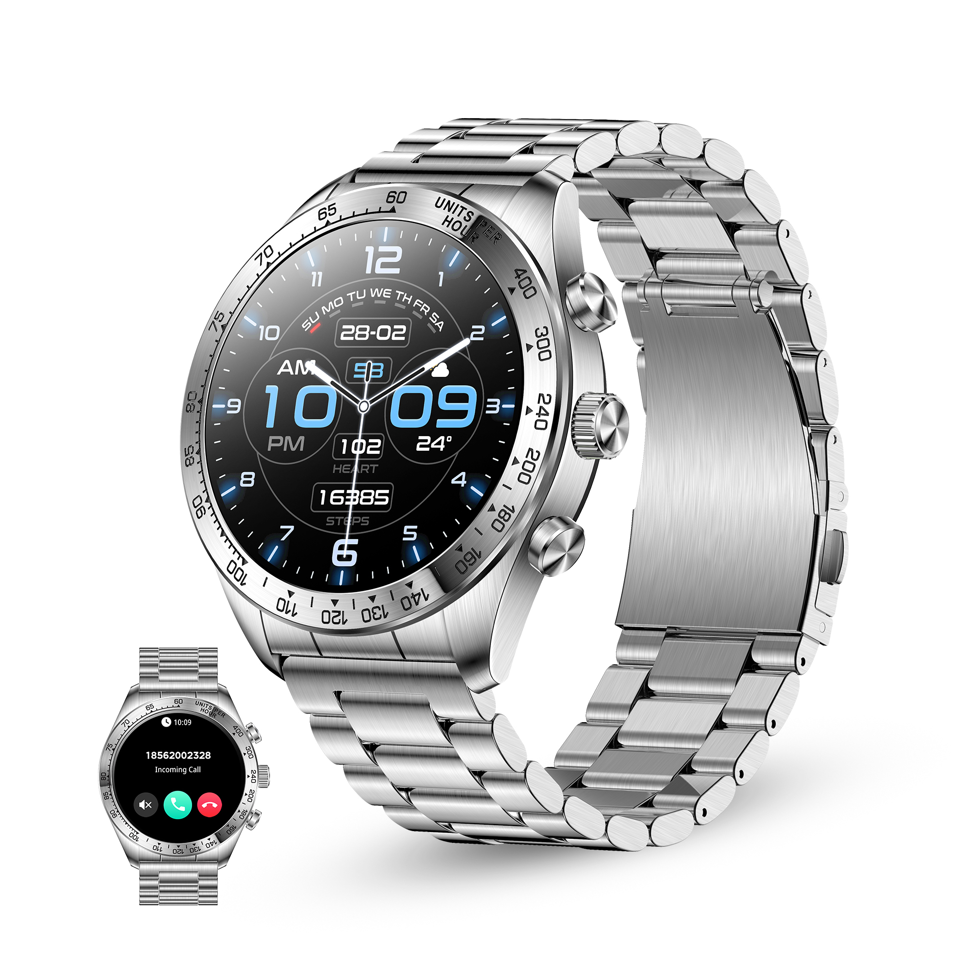 Smartwatch Elite, Pantalla AMOLED 1.43", Autonomía 7 días, IP67, Modo deporte y salud, Llamadas, Plateado