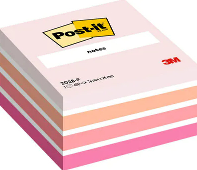 2028-P nota autoadhesiva Plaza Naranja, Rosa, Blanco 450 hojas Autoadhesivo
