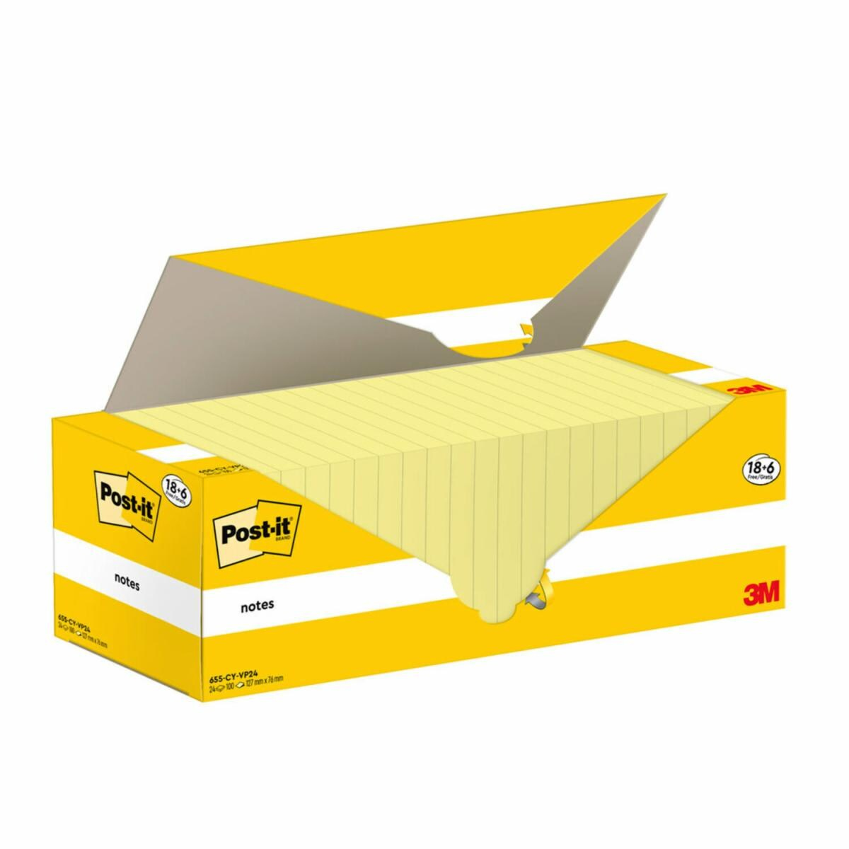 3M , Haftnotizen, gelb nota autoadhesiva Rectángulo Amarillo 100 hojas Autoadhesivo
