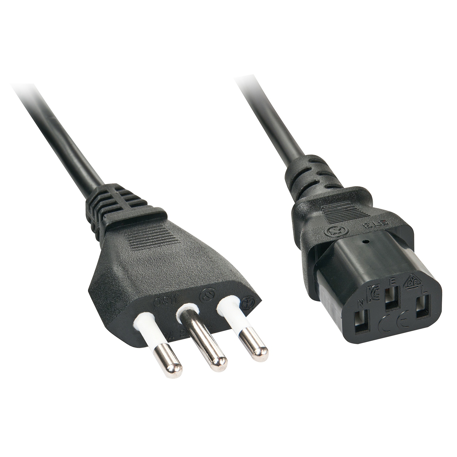 30414 cable de transmisión Negro 3 m CEI 23-16 C13 acoplador