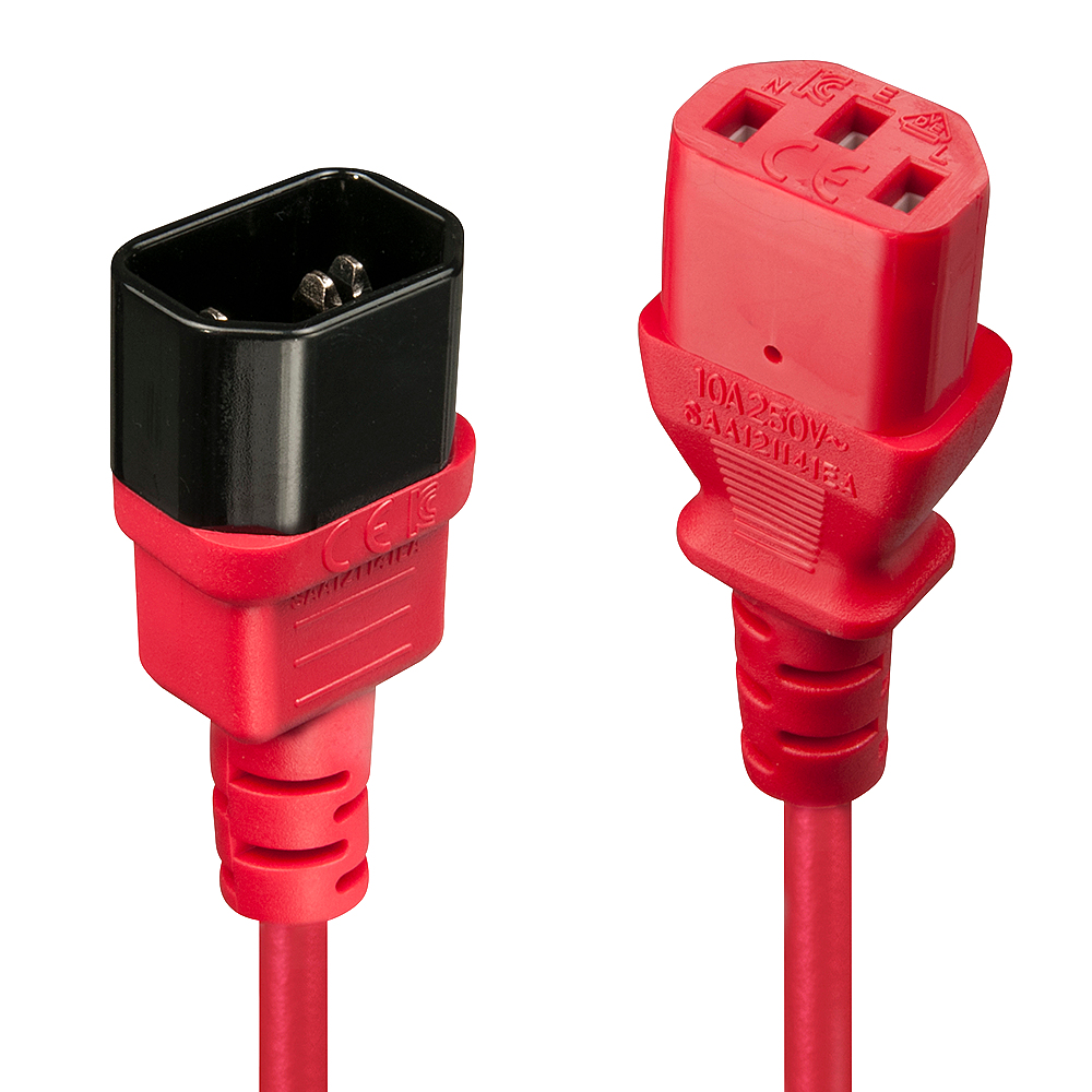 30478 cable de transmisión Rojo 2 m C14 acoplador C13 acoplador