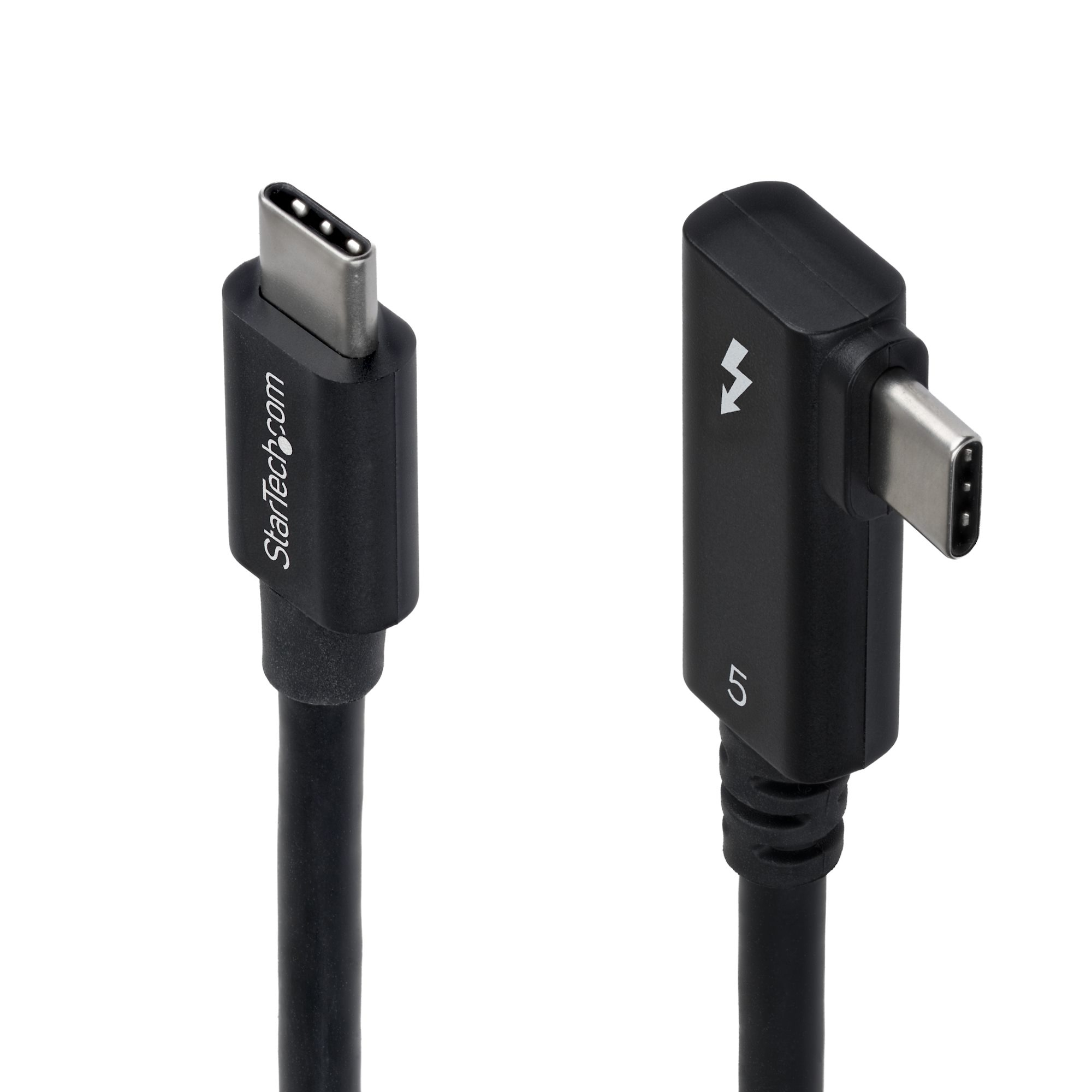 Cable Thunderbolt 5 Acodado a la Derecha 80cm - 80Gbps/120Gbps - 8K60 - PD240W - Cable Thunderbolt Certificado en Ángulo a la Derecha - Compatible con Thunderbolt 4/USB4/USB-C/USB Tipo C