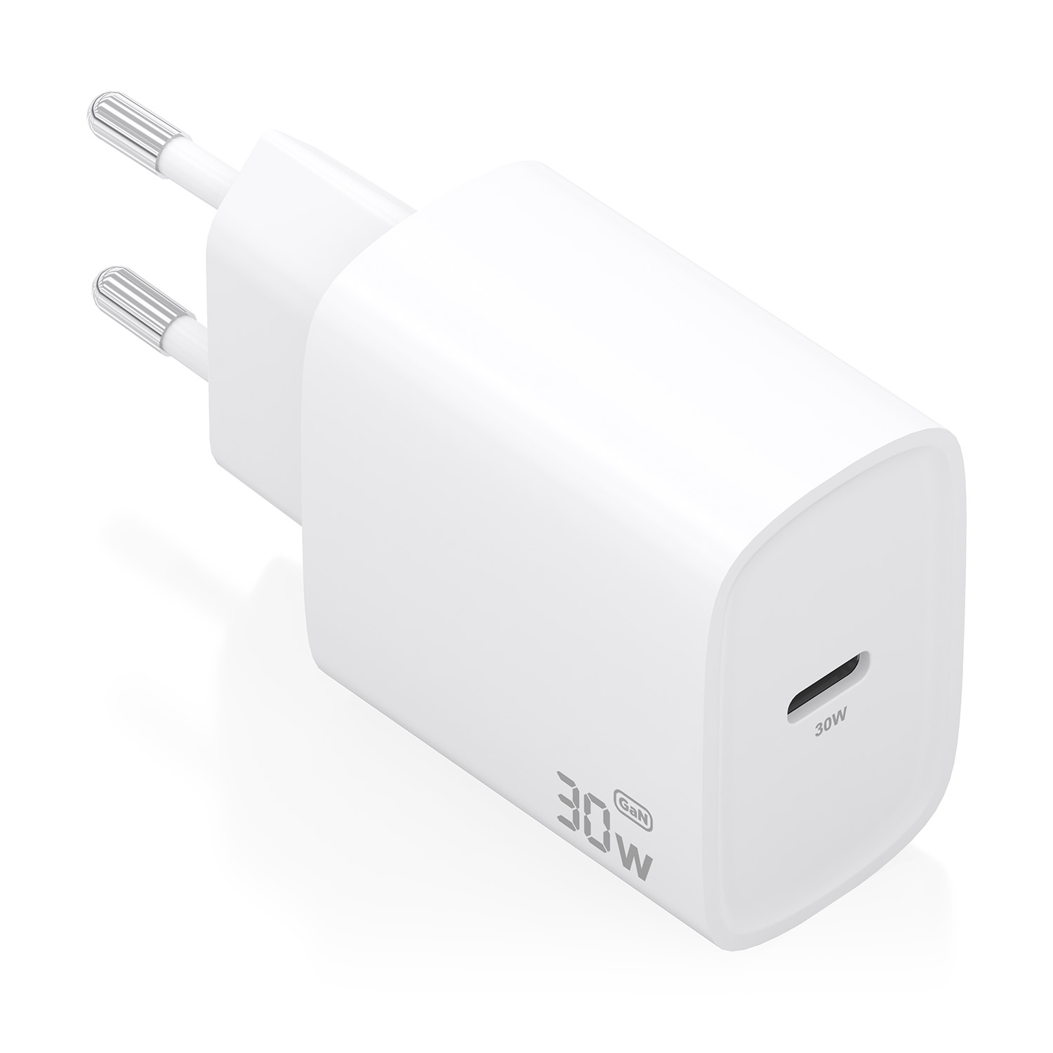 Cargador GaN 30W, 1xUSB-C PD3.0, Blanco