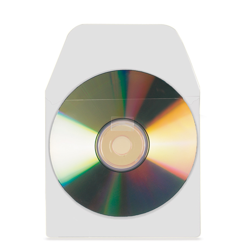 CD/DVD Pockets with flap Funda 1 discos Blanco