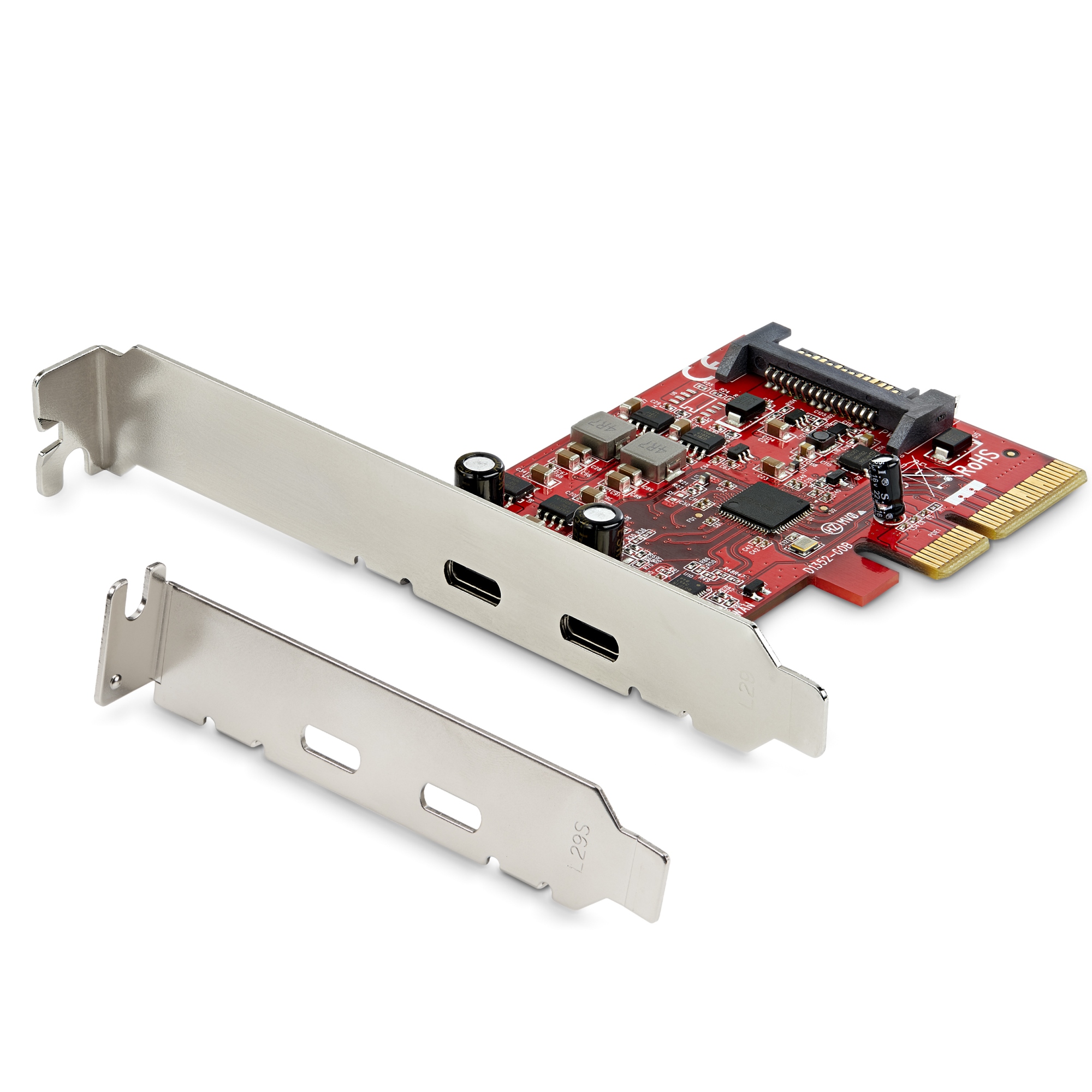 Tarjeta Adaptadora PCI Express de 2 Puertos USB-C 3.2 Gen 2 (10Gbps) - Tarjeta Controladora USB Tipo C - Hub Interno Tipo C - Solo Datos - Windows/Mac/Linux - TAA