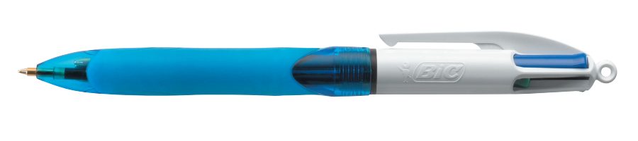 4 Colours Grip Negro, Azul, Verde, Rojo Bolígrafo de punta retráctil con pulsador Medio 12 pieza(s)