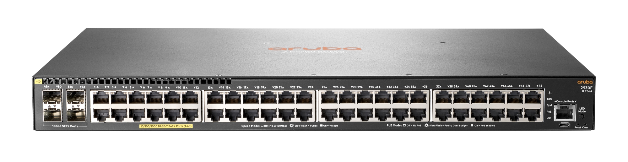 Aruba 2930F 48G PoE+ 4SFP+ Gestionado L3 Gigabit Ethernet (10/100/1000) Energía sobre Ethernet (PoE) 1U Gris
