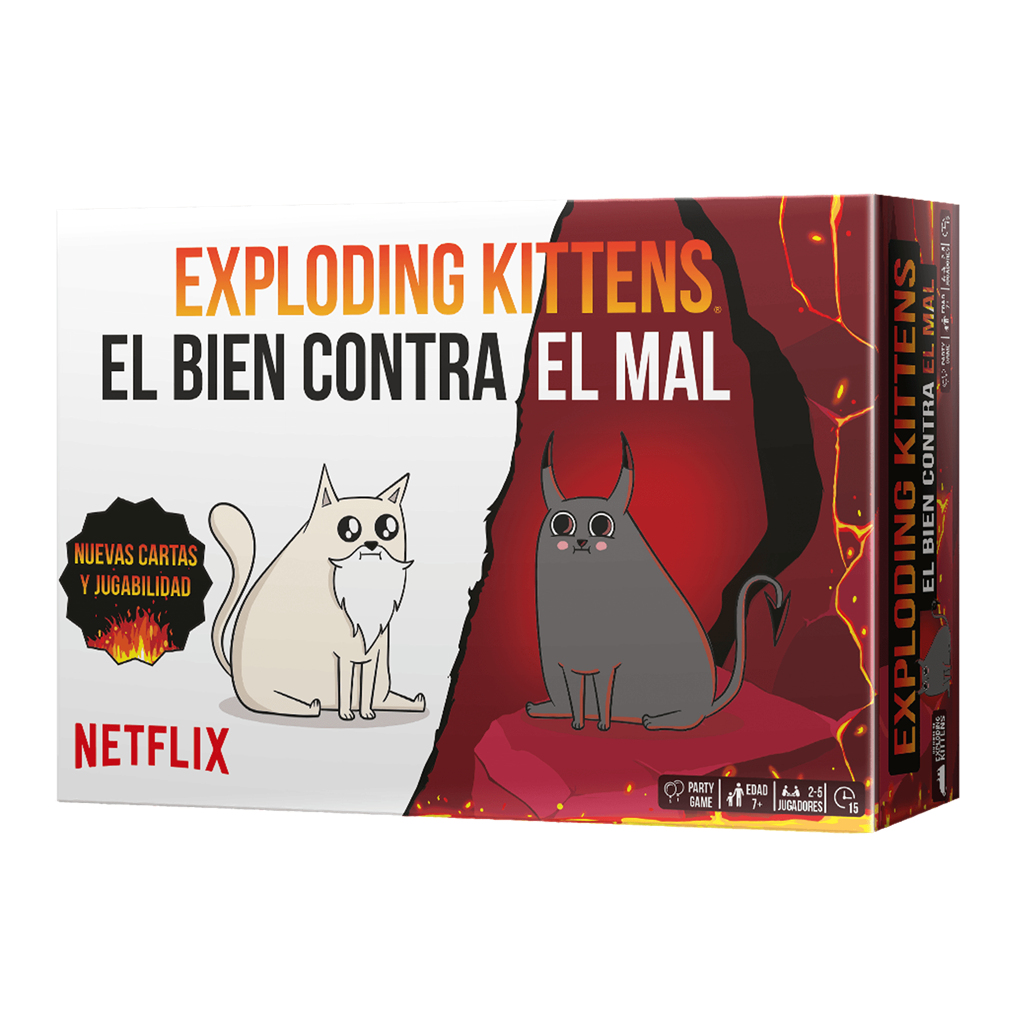 Exploding Kittens EKIEK12ES juego de tablero Exploding Kittens El bien contra el mal 15 min Juego De Cartas Partido