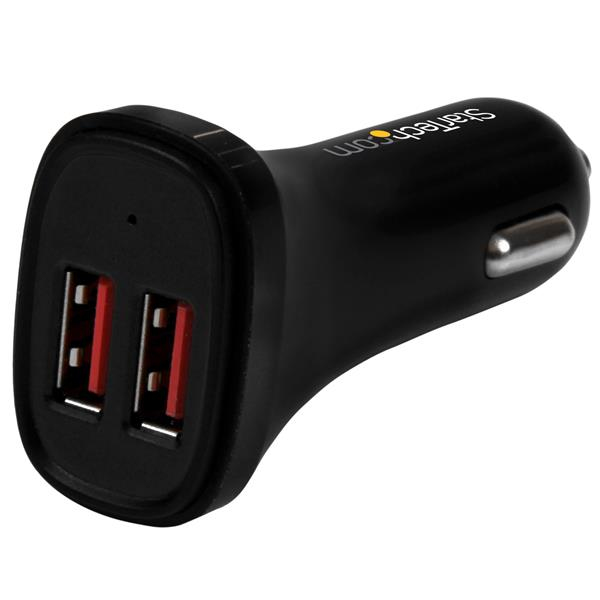 Cargador de Coche USB de Dos Puertos - 24W / 4,8A - Negro