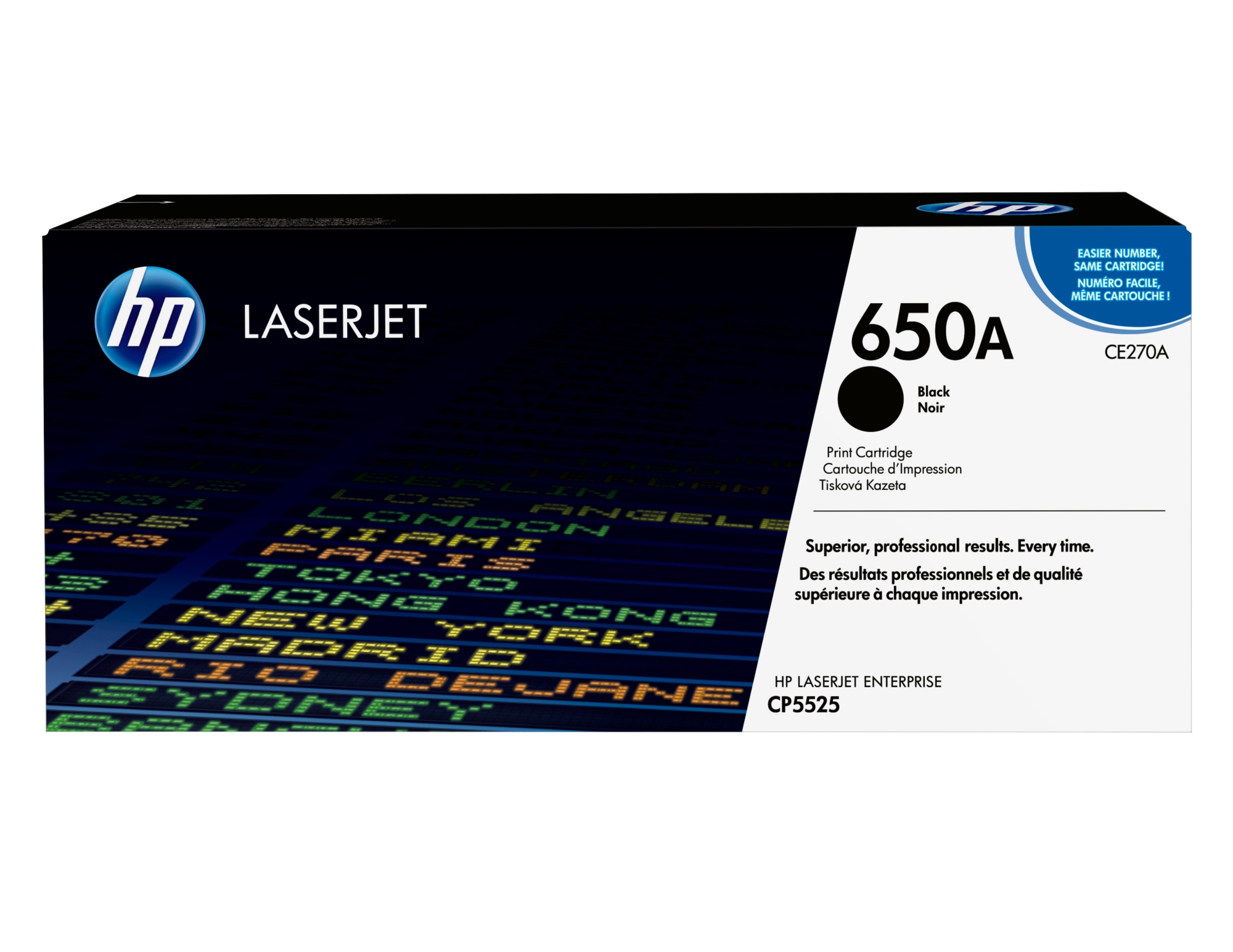 Cartucho de tóner original LaserJet 650A negro