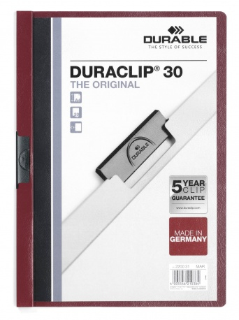 Duraclip 30 archivador PVC Borgoña, Transparente