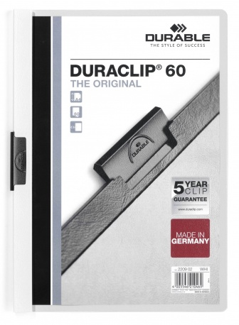Duraclip 60 archivador PVC Transparente, Blanco