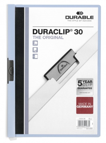 Duraclip 30 archivador PVC Azul claro, Transparente