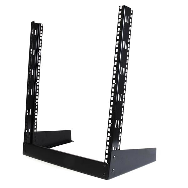Rack de Sobremesa de Marco Abierto 12U de 19" - Rack de 2 Columnas para Equipos de Panel de Parcheo/Datos/AV/Comunicación/Estudio - Capacidad de 50kg con Tuercas/Tornillos Jaula