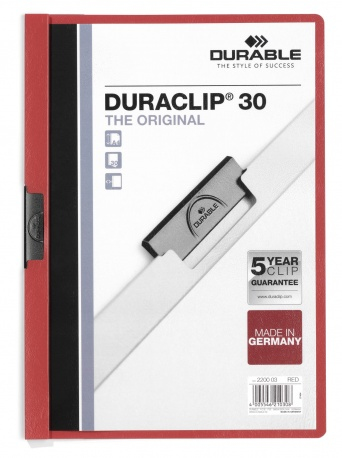 Duraclip 30 archivador PVC Rojo, Transparente