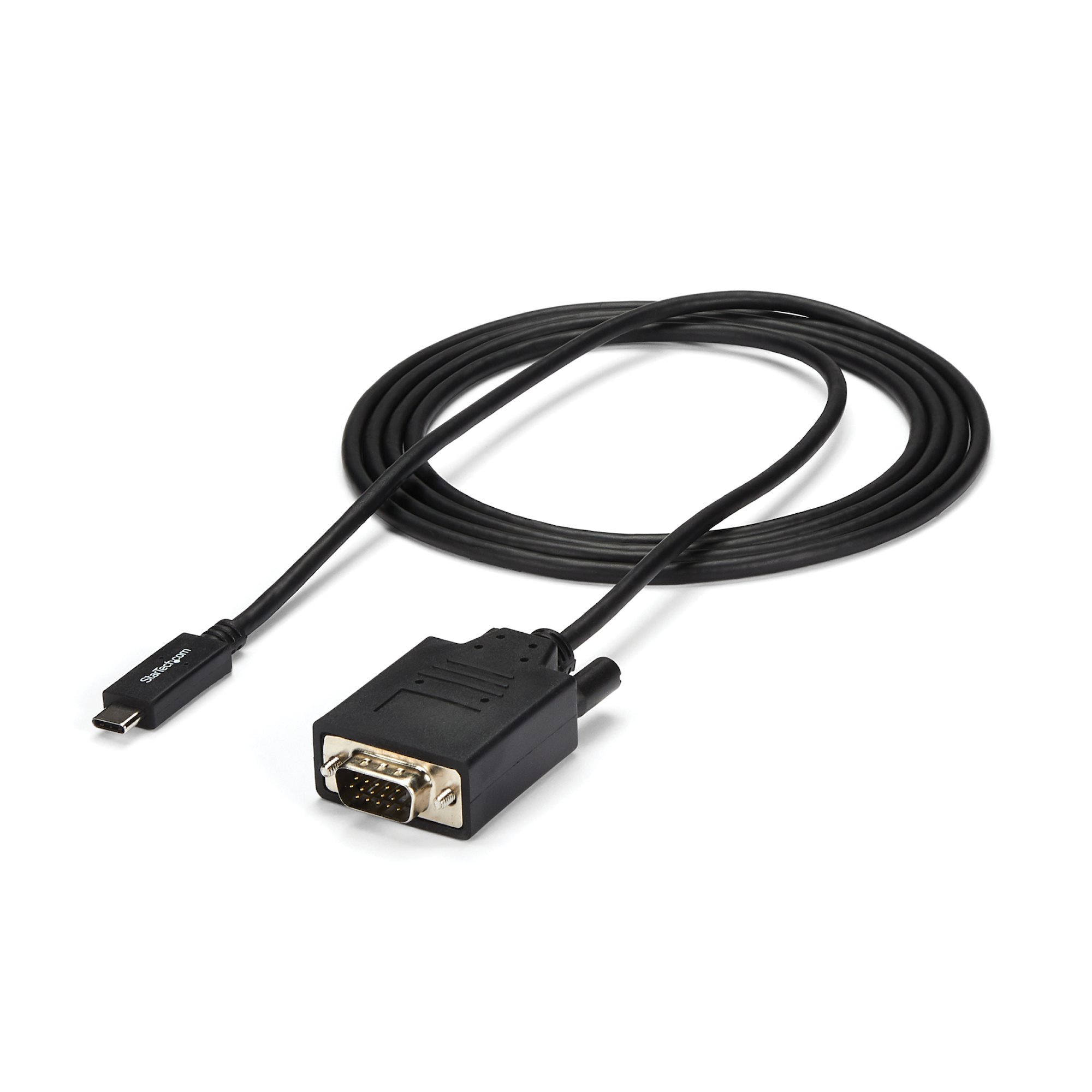 Cable de 2m USB C a VGA - Cable Adaptador Activo de Vídeo de 1920x1200/1080p USB Tipo C a VGA - Compatible con Thunderbolt 3 - De Portátil a Monitor VGA - Modo DP Alt HBR2