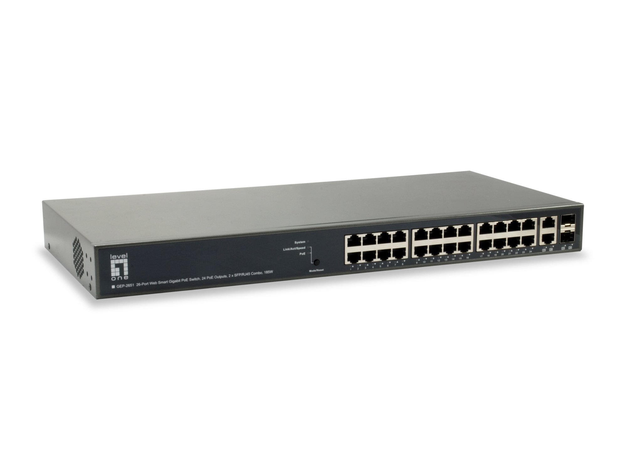 GEP-2651 switch Gestionado L3 Gigabit Ethernet (10/100/1000) Energía sobre Ethernet (PoE) Negro