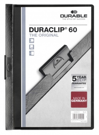 Pack 25 Unid. Duraclip 60 archivador PVC Negro, Transparente 220901
