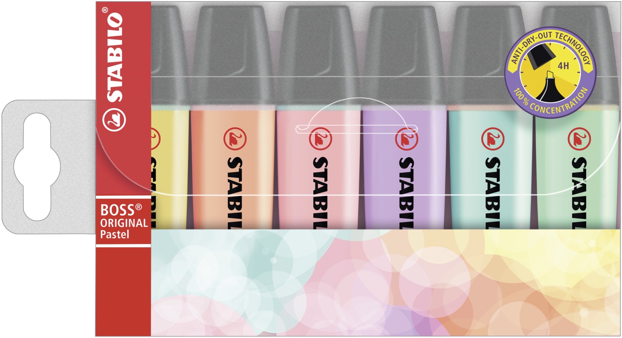 Boss Original Pastel marcador 6 pieza(s) Punta de cincel Lila, Menta, Melocotón, Rosa, Turquesa, Amarillo