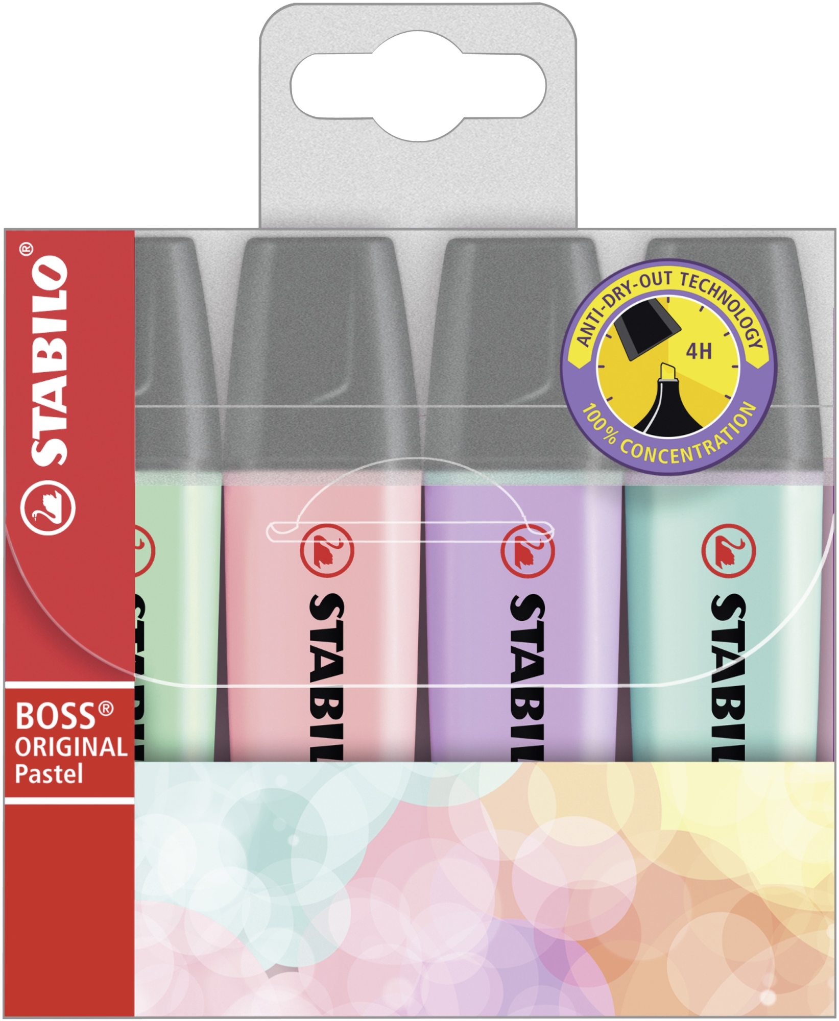 Boss Original Pastel marcador 4 pieza(s) Punta de cincel Lila, Menta, Rosa, Turquesa