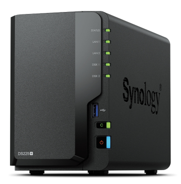 DiskStation DS225+ 2 Bay NAS Escritorio Intel® Celeron® J4125 2 GB DDR4 Synology DSM Negro
