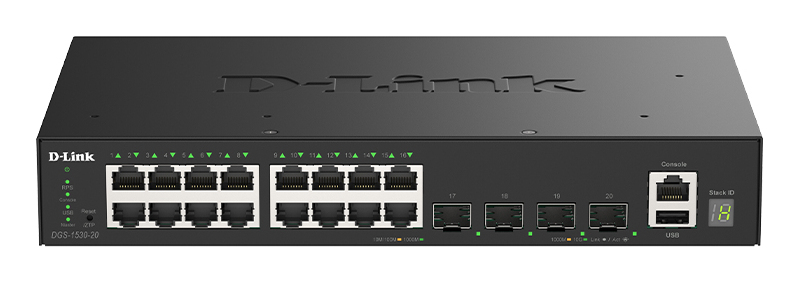 DGS-1530-20/E switch Gestionado L2 Gigabit Ethernet (10/100/1000) Negro