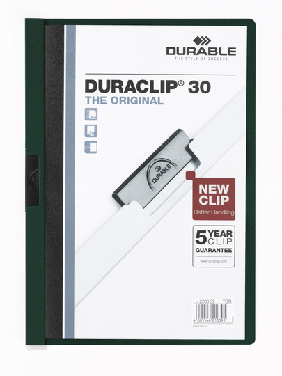 DURACLIP 30 A4 archivador PVC Negro, Verde, Transparente