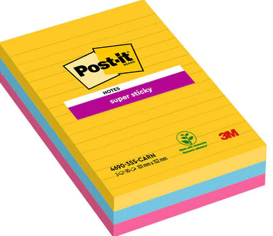 7100234250 nota autoadhesiva Plaza Azul, Rosa, Amarillo 90 hojas Autoadhesivo