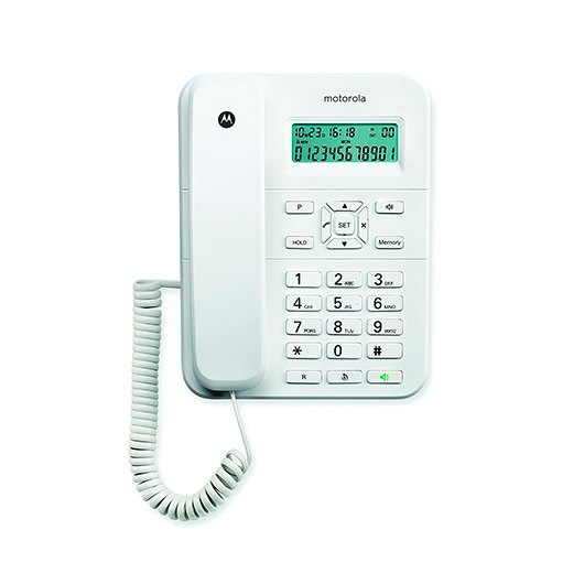 CT202 Teléfono analógico Identificador de llamadas Blanco