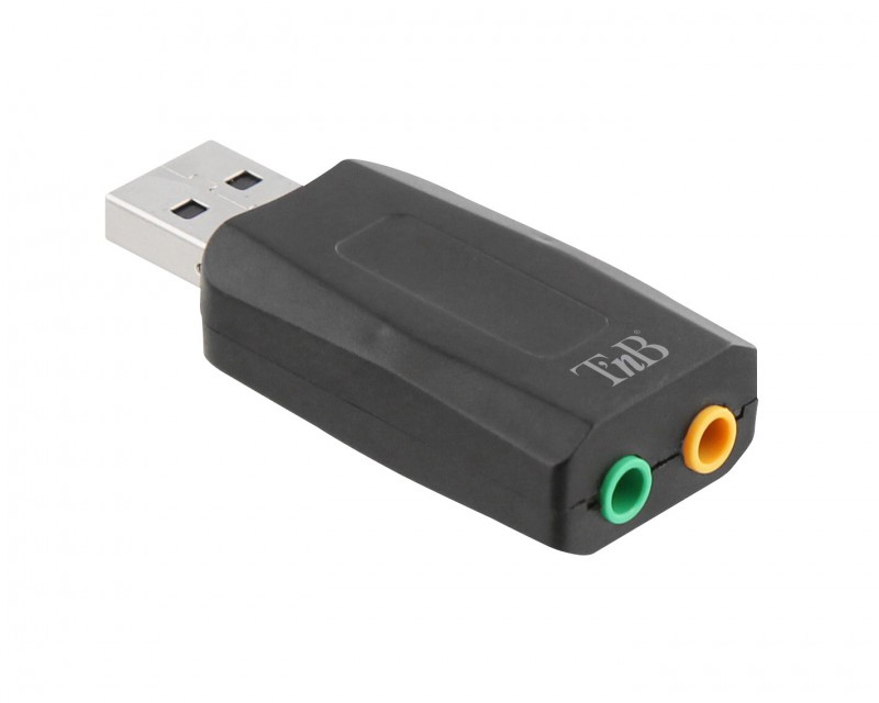 ADAUSB51 cambiador de género para cable USB-A 2 x 3.5mm Negro