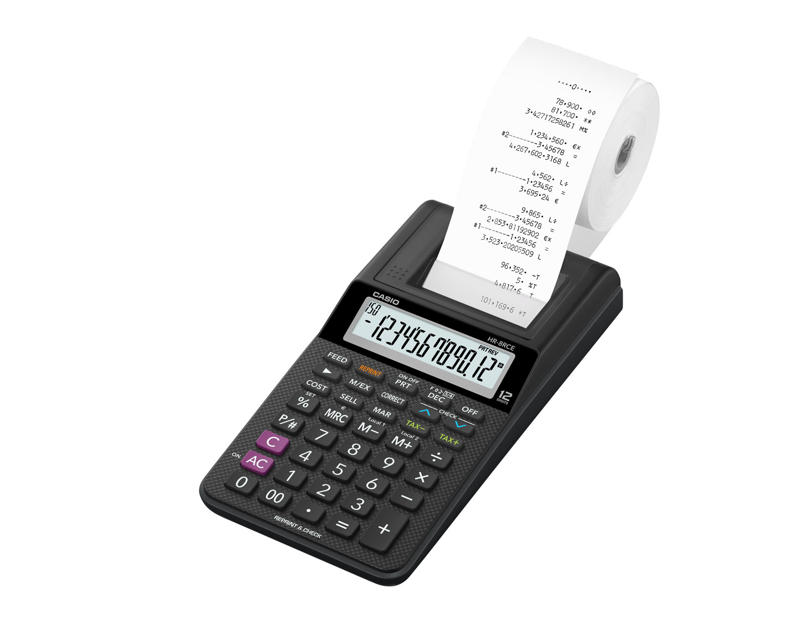 HR-8RCE calculadora Escritorio Calculadora de impresión Negro