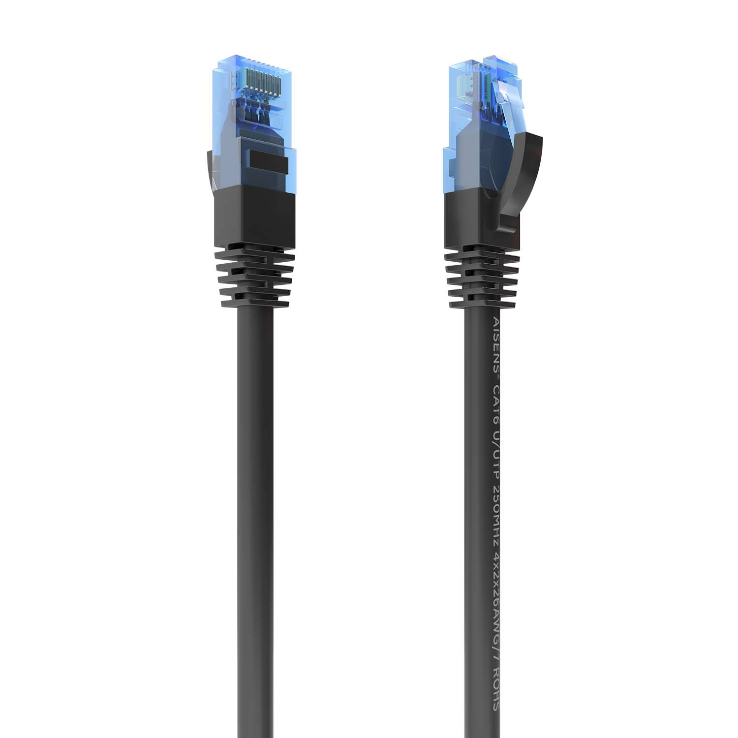 Cable De Red Latiguillo RJ45 Cat.6 UTP AWG26 CCA, Negro, 2.0 m