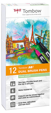 ABT Dual Brush Pen Set rotulador Multicolor 12 pieza(s)