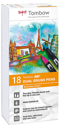 ABT Dual Brush Pen Set rotulador Multicolor 18 pieza(s)